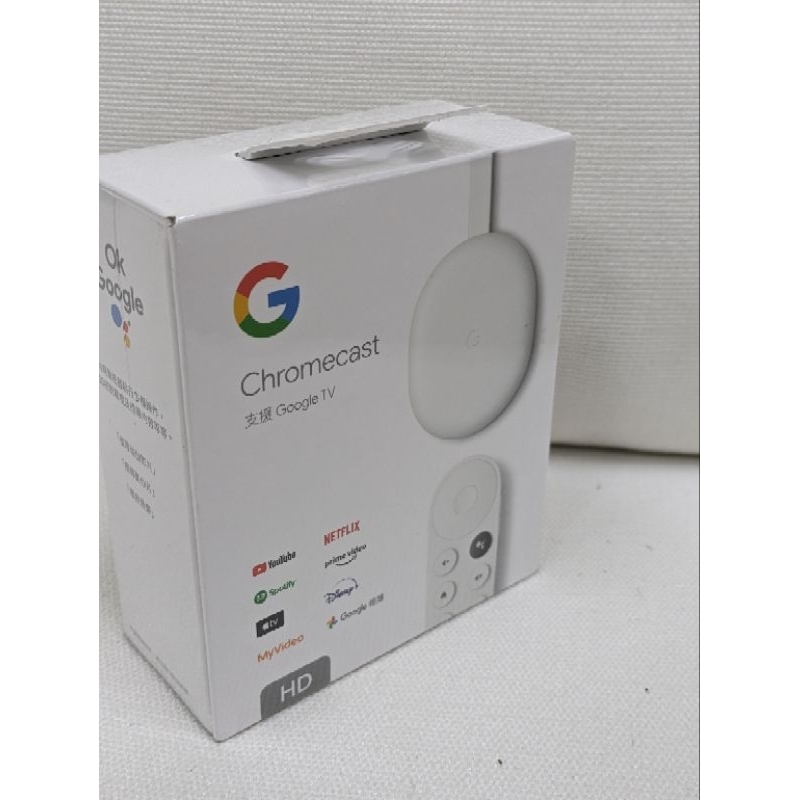 Chromecast (雪花白, 支援 Google TV, HD版本) 全新官網直購版