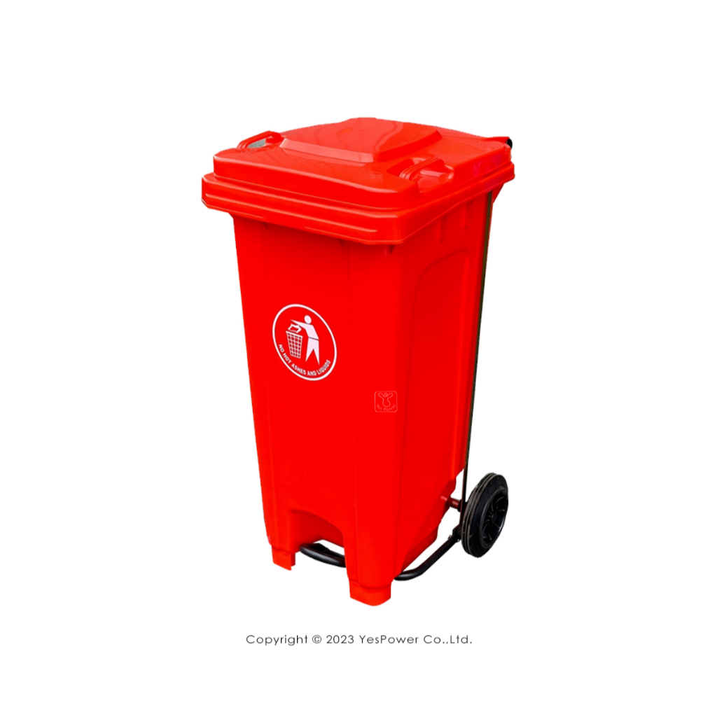【含稅/來電優惠】ERB-121R 經濟型腳踏式托桶(紅)120L 二輪回收托桶/垃圾子車/托桶/120公升/經濟型腳踏