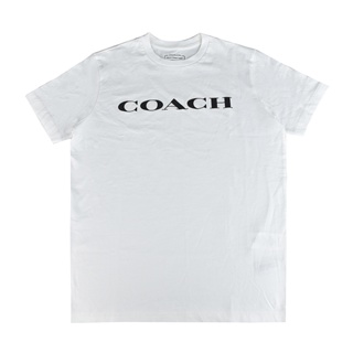 COACH ESSENTIAL 字母LOGO簡約純棉短袖T恤(男款/白)