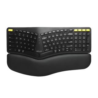 --庫米--DeLUX GM902 Pro 人體工學無線辦公鍵盤(背光版) 無線鍵盤 背光鍵盤 藍牙鍵盤 減壓鍵盤