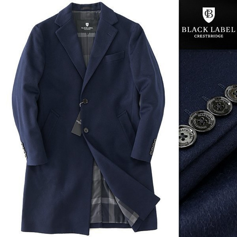 已降價！ 訂價88000日幣 Crestbridge black label 羊毛 大衣 未使用 深藍色 喀什米爾 M