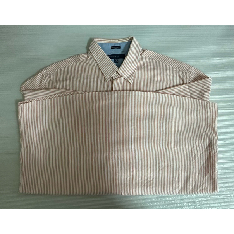 《二手》Tommy Hilfiger 襯衫 （橘白條紋 XL號 1224）