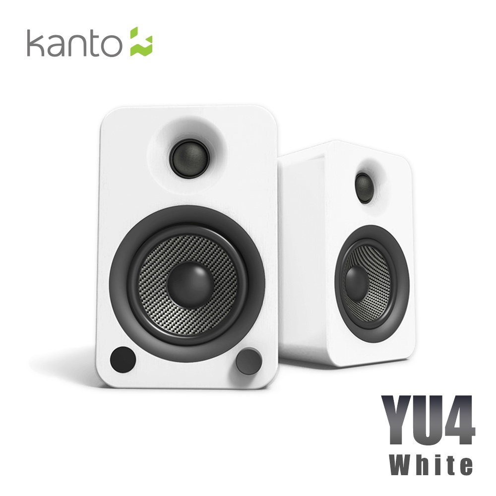 【Kanto台灣】加拿大Kanto YU4藍牙立體聲書架式喇叭(白色)可加購腳架S4或SE4