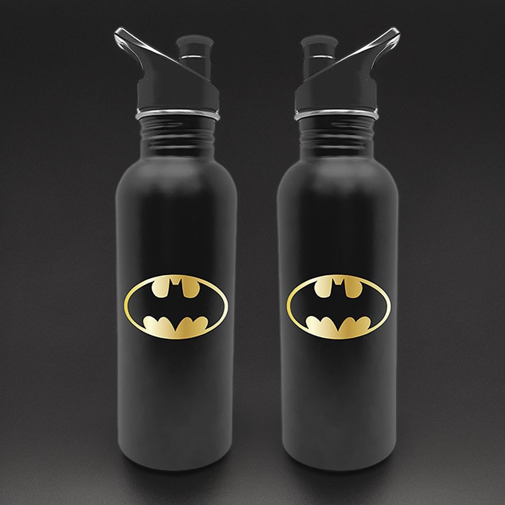 【DC蝙蝠俠】蝙蝠俠 Batman LOGO 經典款保溫杯 黑色經典金屬水壺 - 700ml