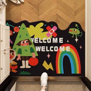 【加幫手】臺灣現貨 隔日到貨 進門耐磨防地墊 40X60公分卡通童趣虹彩動物腳踏絲圈地墊 歡迎回家地墊 踩踏墊 腳踏墊