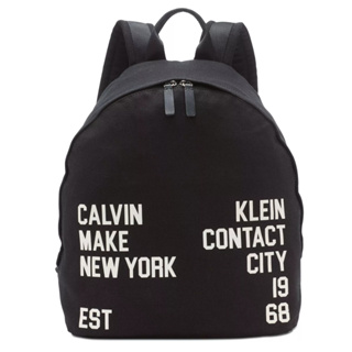【美麗小舖】Calvin Klein CK 黑色 帆布後背包 休閒後背包 雙肩後背包~C74531