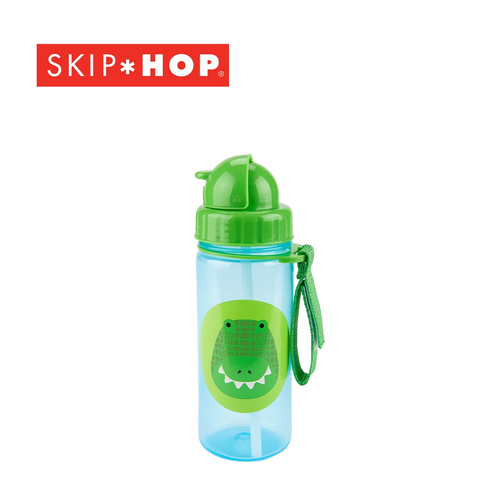 SKIP HOP 美國ZOO吸管學習冷水壺390ml(13oz)-克拉克鱷魚(完全贈品)