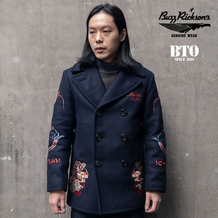 [BTO] 日本【Buzz Rickson's】30周年紀念刺繡海軍雙排扣大衣 Pea coat