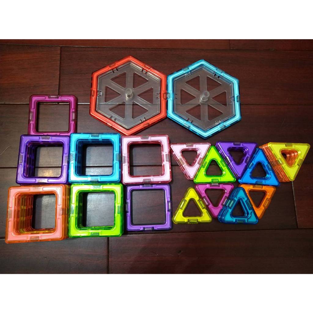 二手惜福品 磁力建構片 磁吸積木 磁力片拼圖 零件零售 6角形 正方形 三角形 XMAG MAGFORMERS 磁鐵玩具