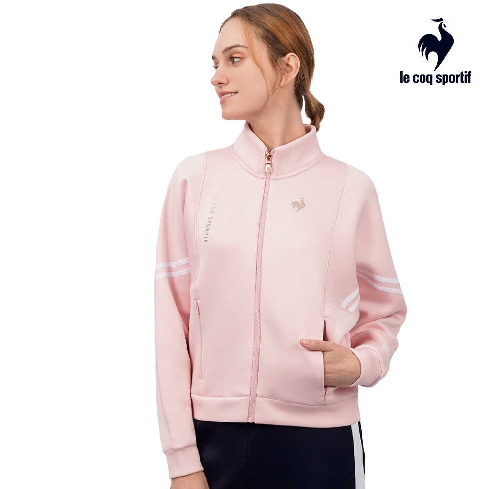 【LE COQ SPORTIF 法國公雞】運動生活立領外套-女款-淺桃粉色-LOS62863