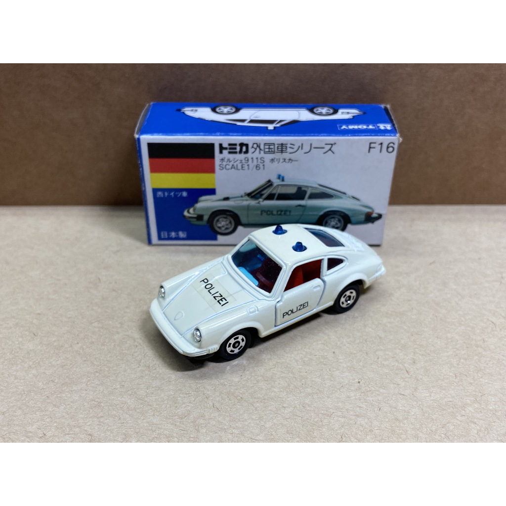 Tomica 日本製 藍盒 no.F16 PORSCHE 911S POLICE CAR 保時捷 警車 稀有 絕版