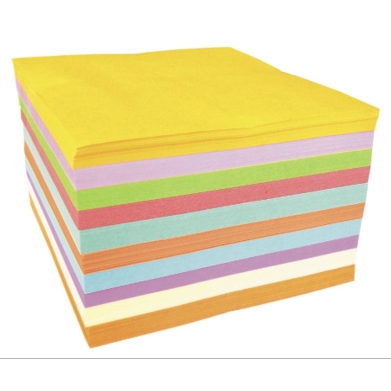 20301 雙面色紙1000張vs.蠟光色纸，(尺寸：15x15cm)，十色/盒，100張/色(限購2盒超商取貨)。