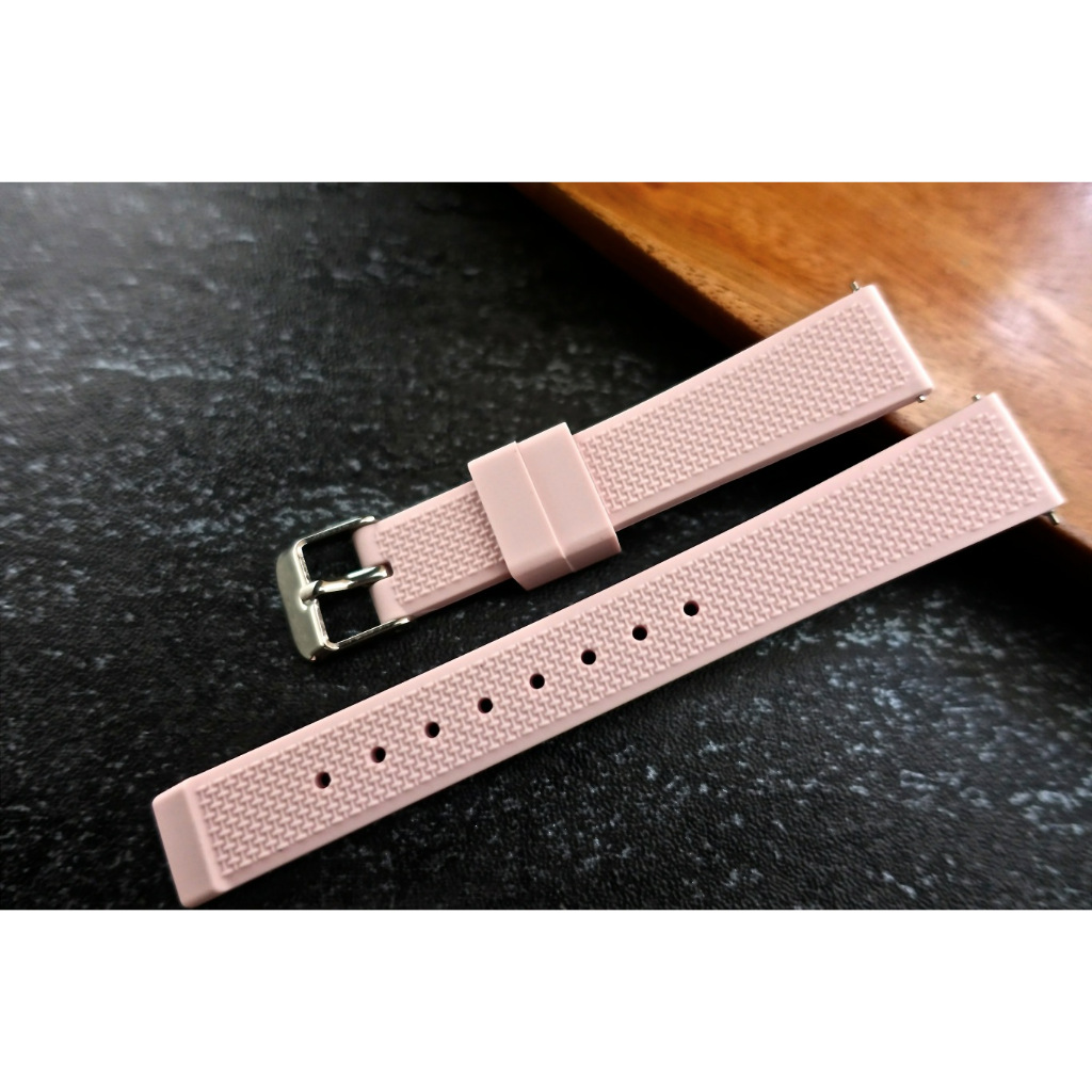 16mm~  粉紅色 黑色 白色  矽膠錶帶不鏽鋼錶扣,雙錶圈for卡通表 兒童表 學生表