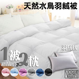 時尚生活// 現貨 飯店級100%天然羽絨絲被雙人6X7尺(多色)+羽絨枕2顆/SGS認證/臺灣製造 羽絨被+枕頭