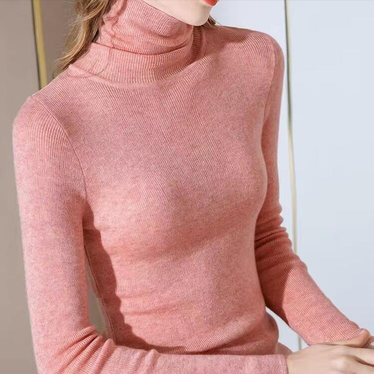衣時尚 針織衫 上衣 毛線衣 保暖 打底衫 新款高領洋氣內搭上衣粉紅色羊毛衫針織衫毛衣GB403-90857.