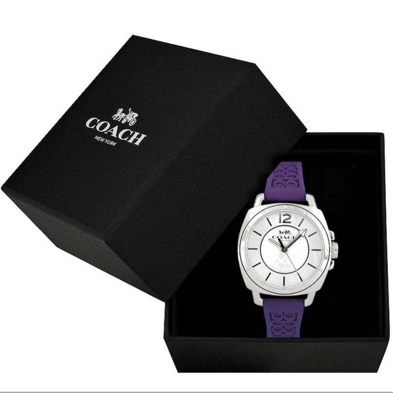全新品～Coach紫色膠錶