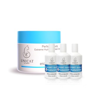 UNICAT 現貨 水潤保濕爆水凝霜50ml【送99%玻尿酸原液30ml 3入】保濕面霜 精華液 原液 保濕霜 爆水霜