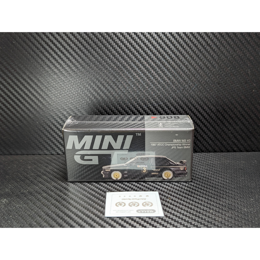 MINI GT MiniGT #608 澳洲限定 BMW E30 M3 1987 ATCC JPS黑金塗裝 有水貼 全新