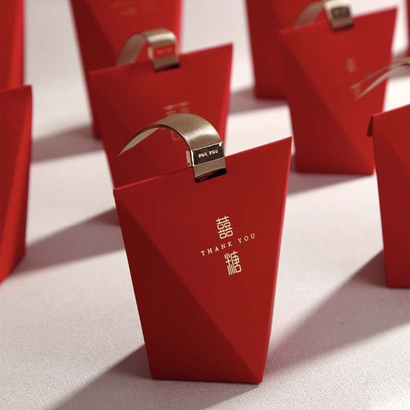 ★預購★新款 高級感 中國風 喜糖盒 紅色 婚禮 結婚 中式 喜糖袋 鑽立方 公司送禮
