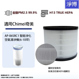 適用Chimei 奇美AP-06SRC1 智能淨化空氣清淨機(6-10坪) 替換用高效HEPA濾網濾芯