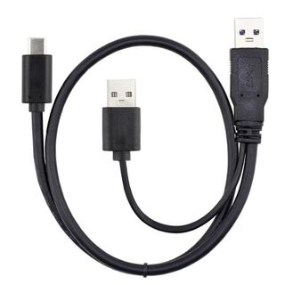UC-125 2.5吋用Type-C外接硬碟盒線 USB Y型線 Type-C硬碟線 Type-C對雙USB線移動硬碟線