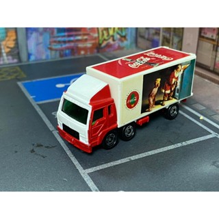 TOMICA-A18-無盒戰損-可口可樂聖誕老人廣告宣傳貨櫃車-白紅