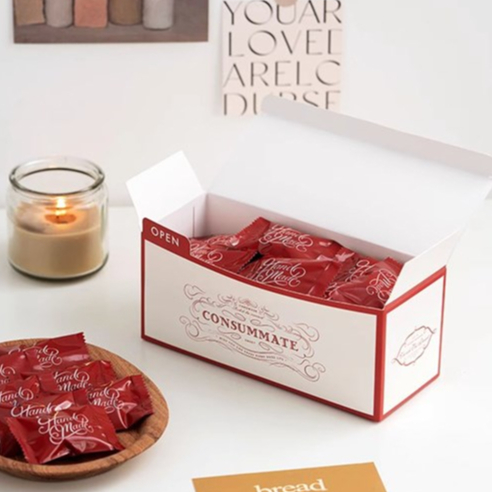 新年包裝盒紙盒 紅色長條紙盒open造型新年烘培包裝紙盒 歐式包裝盒 甜點蛋糕餅乾糯米船雪花酥手工製品 DIY包裝盒