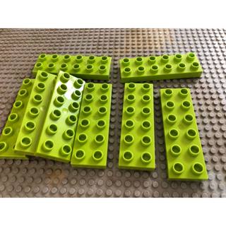 【點點小豆】 LEGO 樂高積木 duplo 2x6 磚片 零件 淺綠色 8 個一組 如圖。