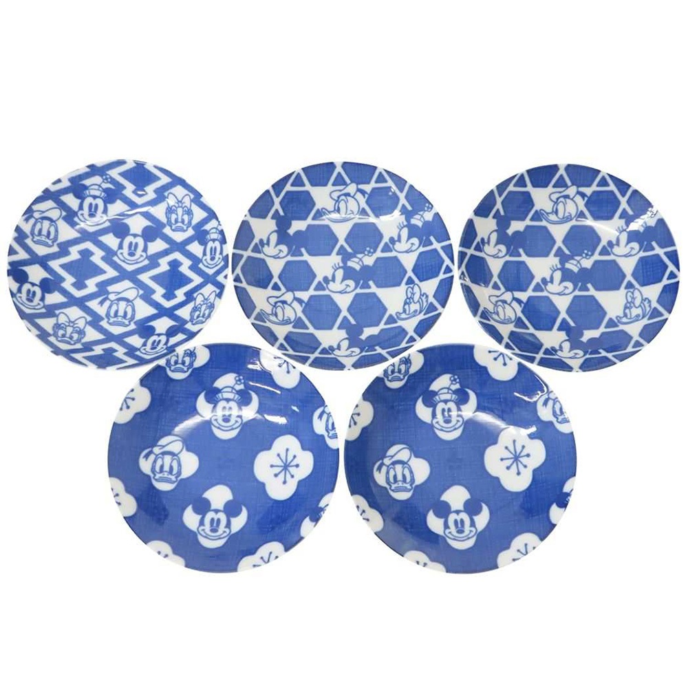 三鄉陶器 SANGO 日本製 迪士尼 米奇家族 陶瓷餐盤五件組 13cm 日式風格 NT29287
