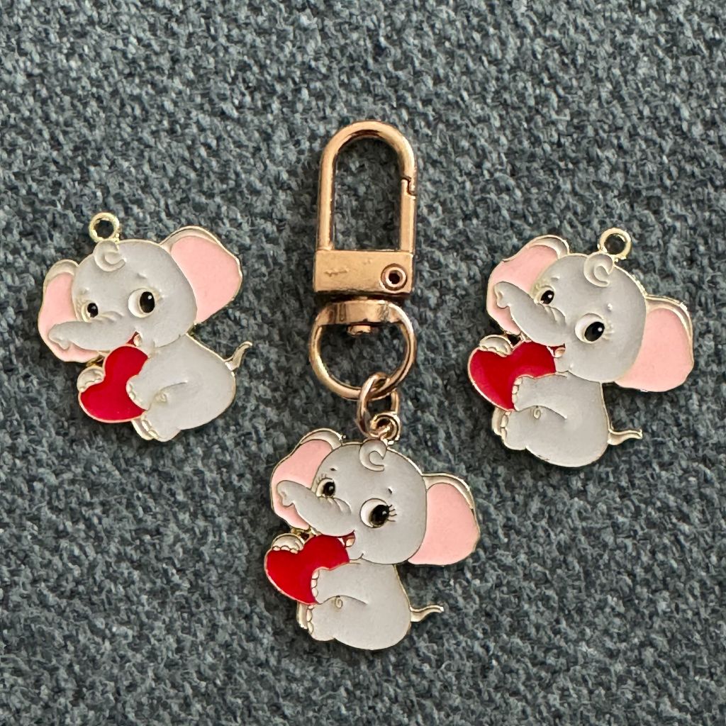 🔥獨一無二🔥DIY 大象 小象 鑰匙圈 創意 吊飾 耳環 服飾 項鍊 拉鍊配件 背包掛飾 禮物 獎品