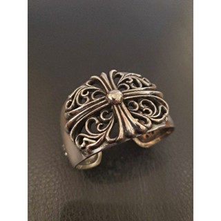 CHROME HEARTS 925純銀 簍空十字架雕花手環~