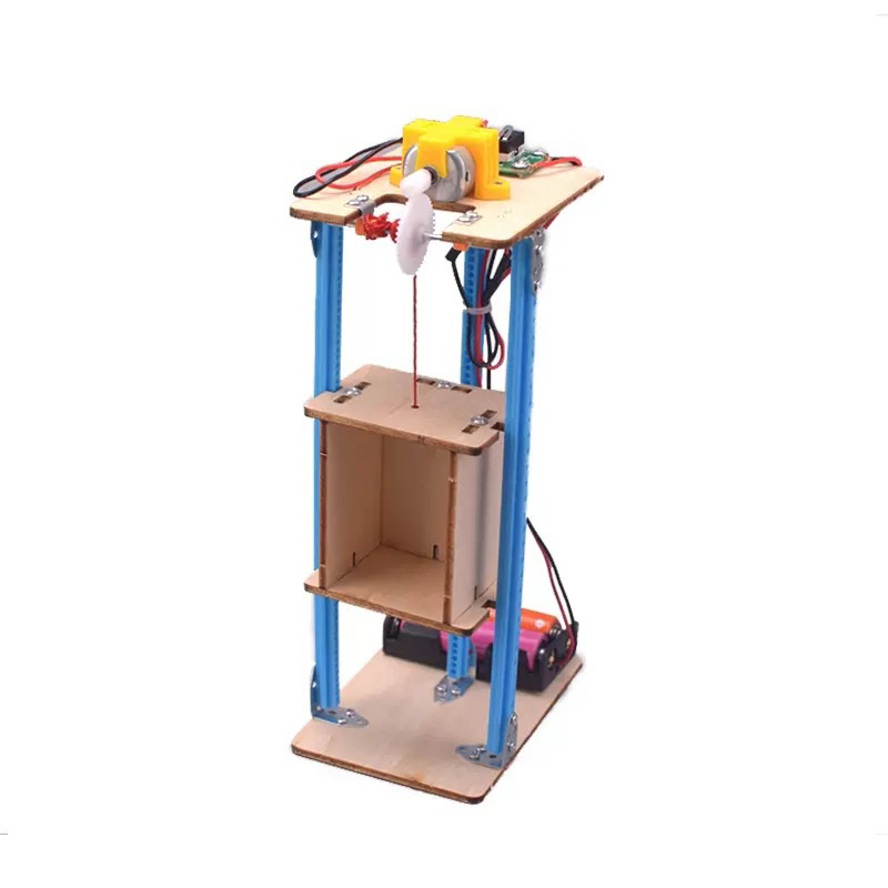 台灣發貨🚀 DIY玩具電梯升降機模型兒童手工製作材料包物理通用技術作品