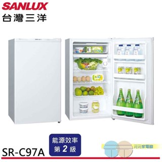 (輸碼95折 XQKEUCLZ32)SANLUX 台灣三洋 97L 二級能效單門冰箱 SR-C97A