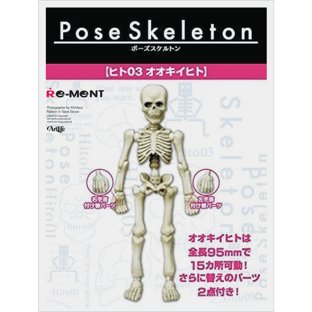 ArtLife @ RE-MENT 2014 Pose Skeleton ヒト03 ポーズスケルトン 骷髏人