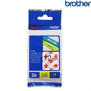 Brother兄弟 TZe-MPRG31 俏紅格紋底黑字 標籤帶 創意護貝系列 (寬度12mm)標籤貼紙 色帶