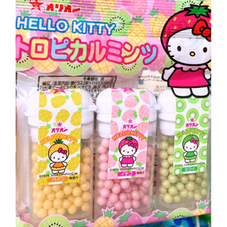 【亞菈小舖】日本零食 Hello Kitty 水果風味糖 隨身罐 三種風味 奇異果 鳳梨 草莓 21g【優】
