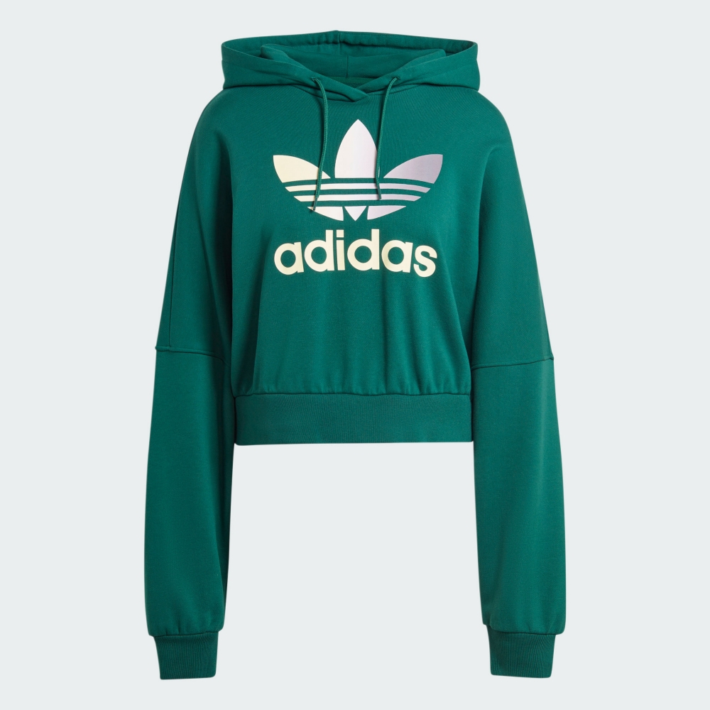 adidas GRADIENT HOODIE 愛迪達 上衣 女款 長袖上衣 帽T 運動 寬短版型 綠 IR6043