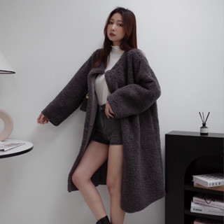 【Aa.chic】冬日高質感羊羔毛長版大衣(三色).女裝/上身/冬日/高質感/羊羔毛/長版/大衣【C330368】