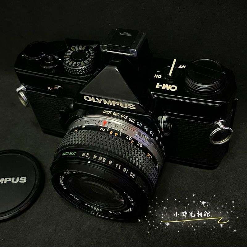 典藏美機 Olympus 全機械黑美機OM1 + OM 28mm f2.8 優質廣角銘鏡