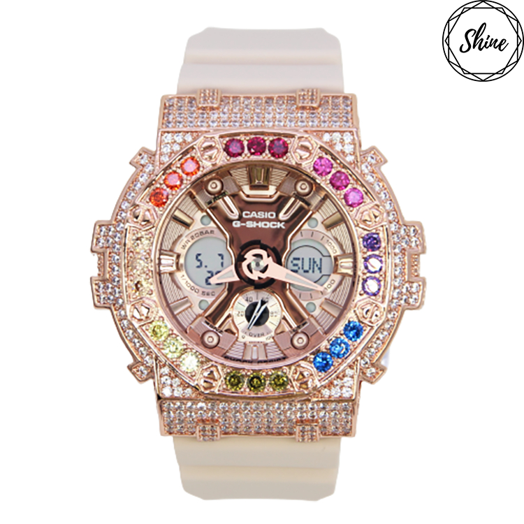 [Shinecollectionhk] GMA-S120MF-4A 八角彩虹設計鑽殼手錶 女裝客製G-SHOCK手錶