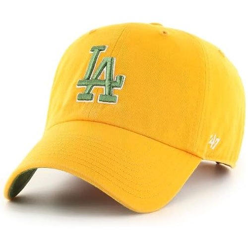 【'47 Brand】MLB LA BASE RUNNER CLEAN UP 洛杉磯道奇 老帽 棒球帽 (黃色x綠色)