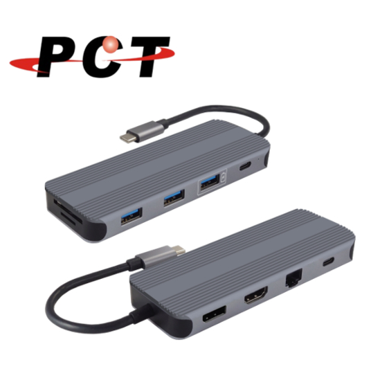 【PCT】USB-C轉HDMI/DP/RJ45/SD&amp;TF讀卡機/USB3.0/USB-C(UHP1030D)