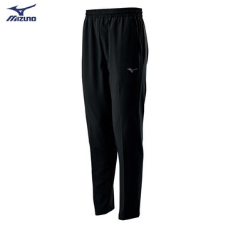 人人愛運動 MIZUNO Slim FIT 男裝長褲 平織 彈性 合身 兩側拉鍊口袋 黑 32TD008609
