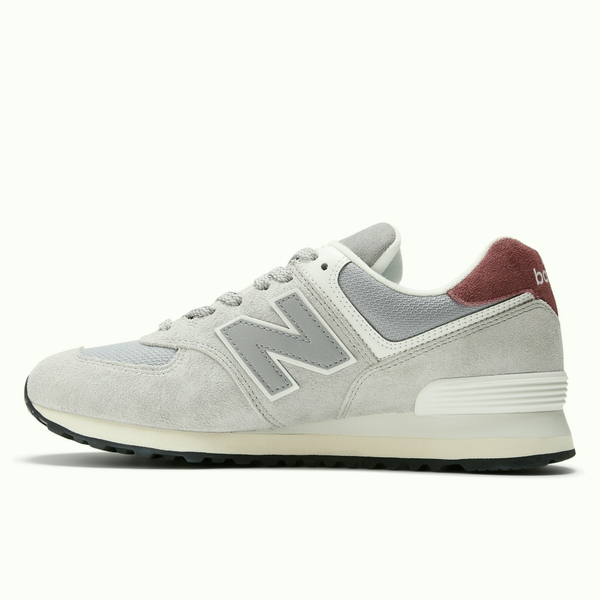 NEW BALANCE 574 灰酒紅 復古 CORDURA 麂皮 拼接 NB574 男女鞋 U574KBR【X-YI】