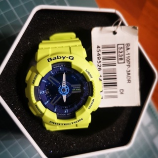 CASIO 卡西歐 Baby-G 運動雙顯手錶 螢光綠 螢光黃 BA-110PP-3A