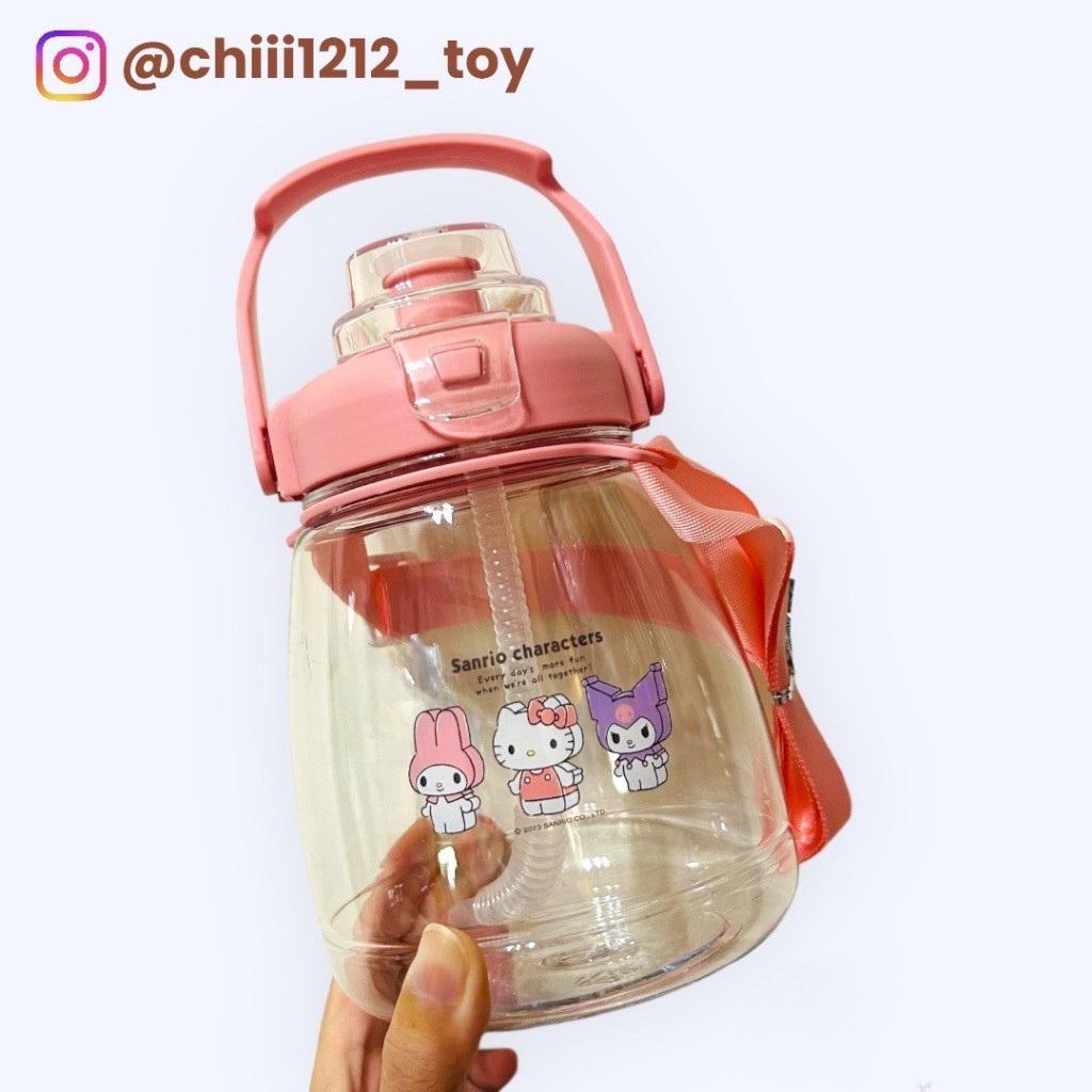 【三麗鷗Hello Kitty】1200cc 咕嚕咕嚕 大肚量 透明冷水壺 積木款 水杯 喝水杯 手搖飲杯 水壺 水瓶