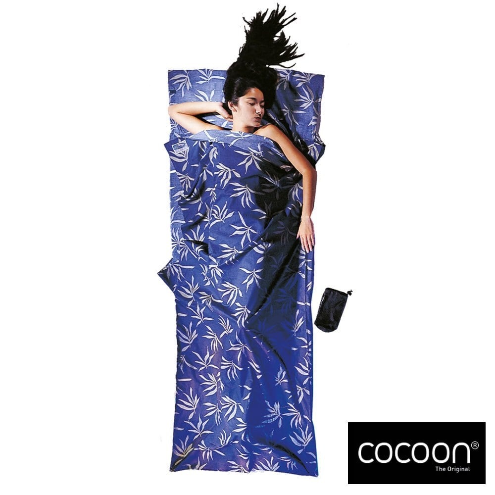 【COCOON】旅行睡袋內套-單人『紫藍葉子』CT64