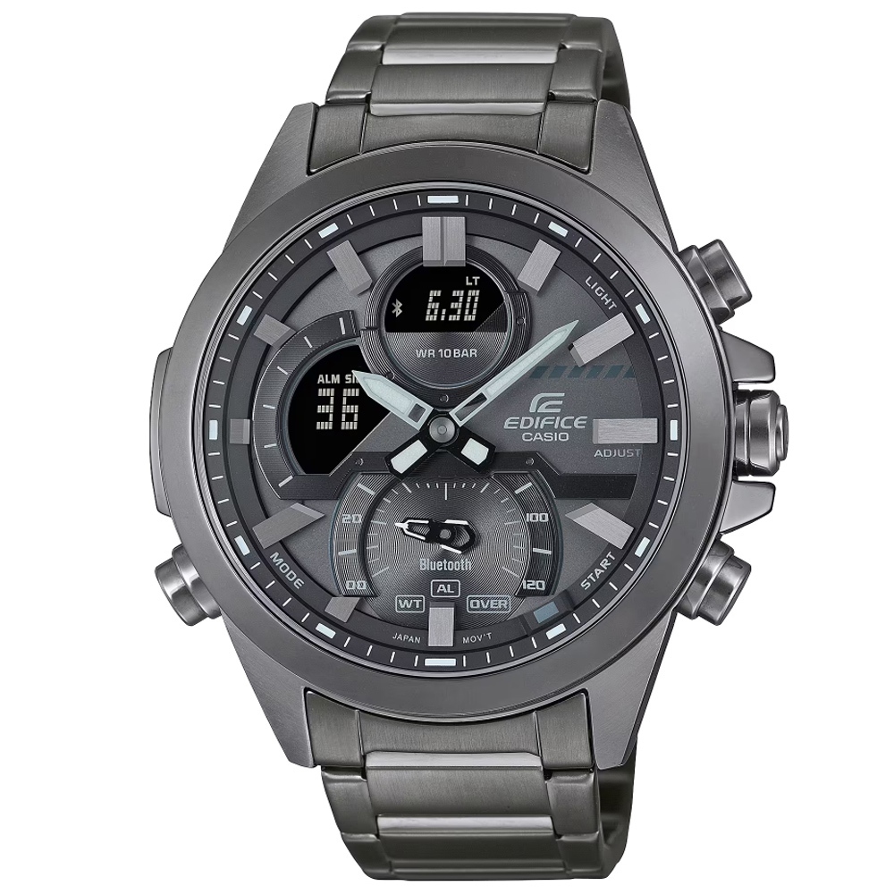 CASIO 卡西歐 EDIFICE 智慧藍芽連結 賽車設計雙顯錶 ECB-30DC-1B