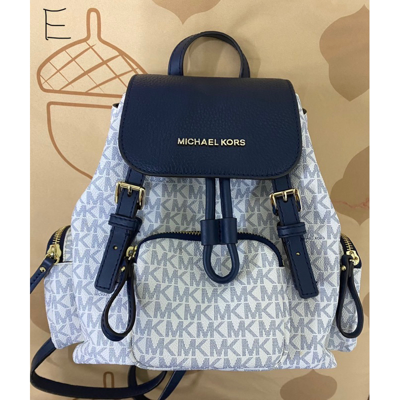 Michael Kors Rhea Zip Backpack專櫃款滿版MK簽名後背包MK經典長夾 多卡夾