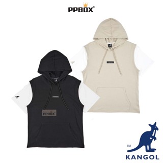 KANGOL 假兩件連帽 短T【64251050】時尚 短袖 中性款 情侶裝 帽T 背心 PPBOX